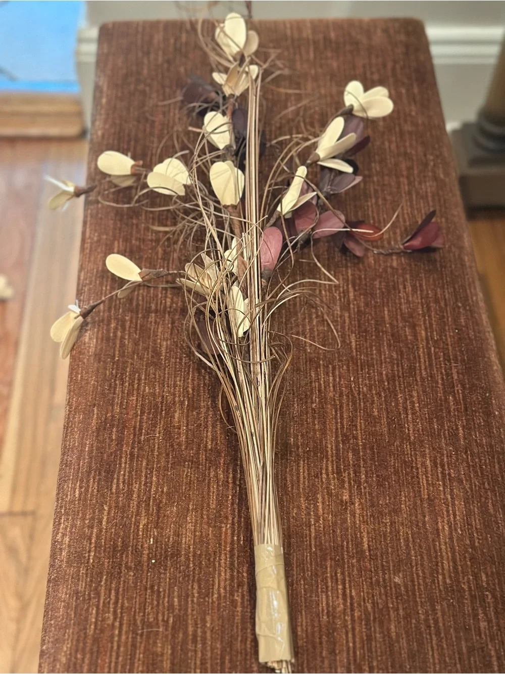 Pottery Barn Faux Floral Bundle in Cream and Deep Purple